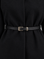 Women’s Belted Cape Jacket – High Neck Flared Sleeve Coat