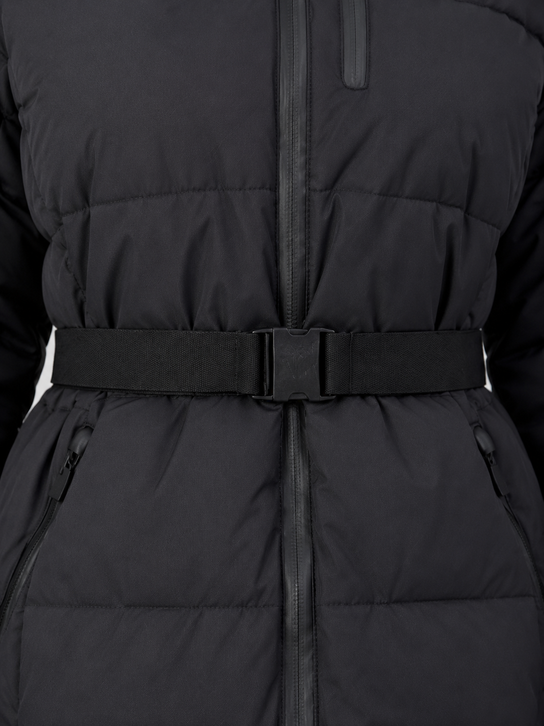 Women’s Belted Hooded Puffer Jacket – Warm Padded Winter Coat