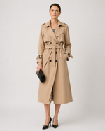 Women’s Belted Trench Coat – Tailored Long Fit
