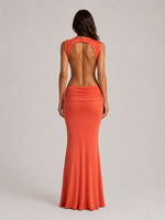 Women's Bodycon High Neck Maxi Dress – Summer Occasion Style