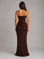 Women’s Bodycon Corset Maxi Dress – Sculpted Draped Silhouette