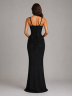 Women’s Bodycon Corset Maxi Dress – Sculpted Draped Silhouette