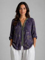 Women's Bohemian V-Neck Blouse – Relaxed Style Top