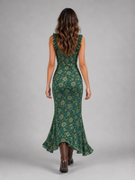 Women’s Boho Floral Side Slit Maxi Dress – Flowing Silhouette