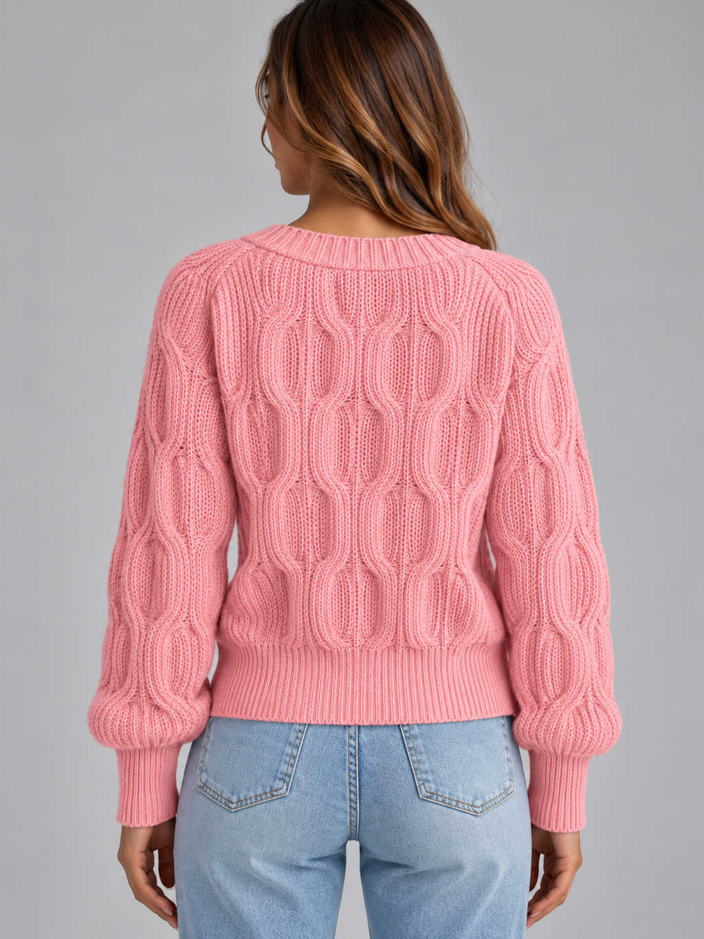 Women’s Bow Detail V-Neck Cardigan – Button Front Knitted Jumper