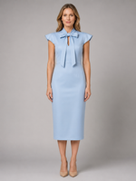 Women's Bow Tie Neck Midi Dress – Formal Occasion Wear
