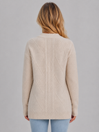 Women's Cable Knit Button Cardigan – Soft V-Neck Knitted Style
