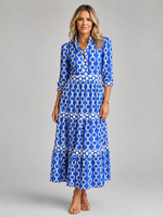 Women’s Chain Print Midi Dress – Flattering Relaxed Fit