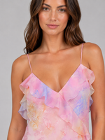 Women’s Chiffon Floral Ruffle Maxi Dress – Wedding Guest Occasion