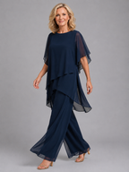 Women’s Chiffon Two-Piece Set – Flowing Wide-Leg Fit