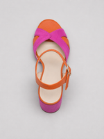 Women’s Colour Block Heeled Sandals – Cushioned Block Heel