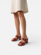 Women’s Comfort Block Heel Sandals – Quilted Leather Look