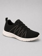 Women’s Comfort Slip-On Knit Trainers – Lightweight Sparkle Walking Shoes