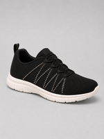 Women’s Comfort Slip-On Knit Trainers – Lightweight Sparkle Walking Shoes