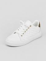 Women’s Comfort Trainers – Quilted Leather Look Shoes