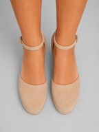 Women's Comfortable Closed Toe Wedge Sandals with Ankle Strap