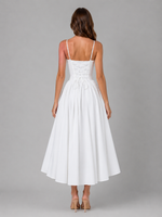 Women's Corset Full Skirt Midi Dress – Wedding Guest Occasion