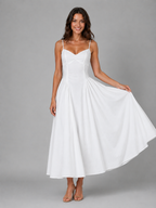 Women's Corset Full Skirt Midi Dress – Wedding Guest Occasion
