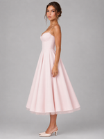 Women’s Corset Midi Dress with Full Skirt – Elegant Occasion Style