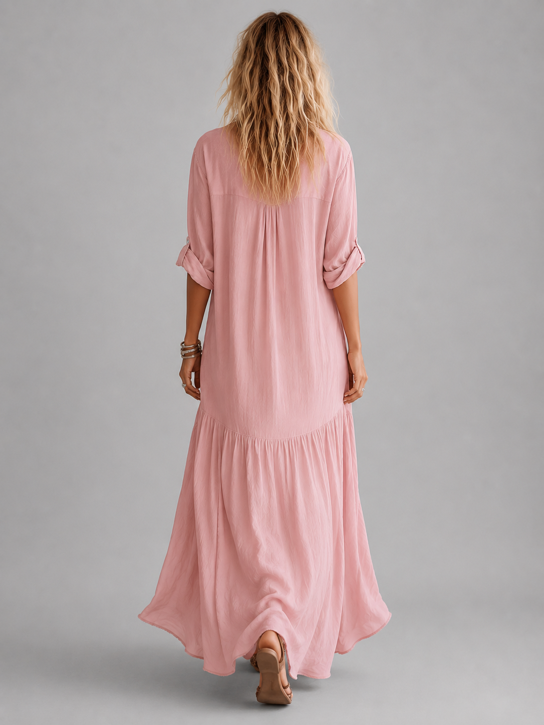 cotton linen maxi dress Lavender Cotton-Linen Cinched Waist Flared 28" / Petite (5'1" and below) in drape mm Max Mara Women's Linen