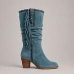 Women’s Cowboy Fringe Boots – Mid-Calf Style