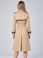 Women’s Double-Breasted Trench Coat – Belted Longline Jacket