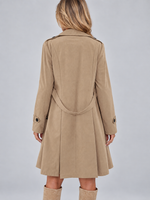 Women’s Double-Breasted Trench Coat – Belted Tailored Midi Jacket
