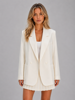 Women’s Double Breasted Blazer – Oversized Tailored Jacket