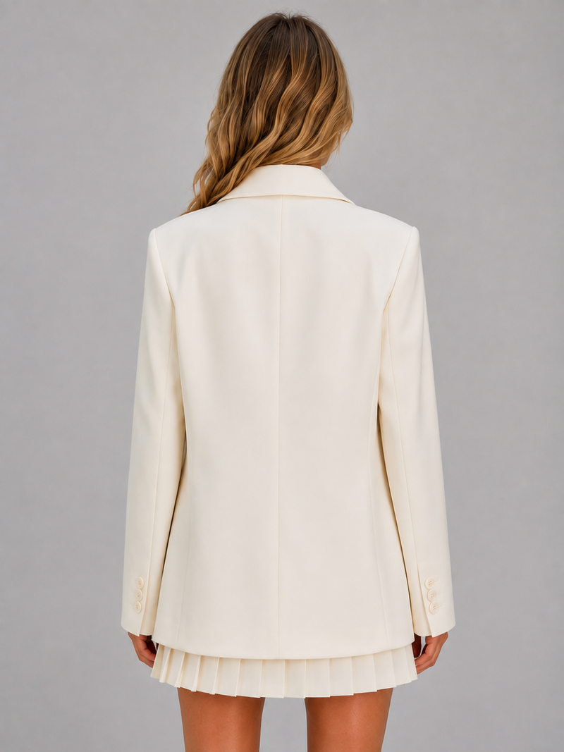 Women’s Double Breasted Blazer – Oversized Tailored Jacket