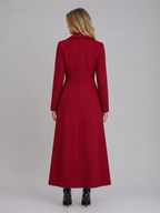 Women’s Double Breasted Long Coat – Tailored Maxi Overcoat