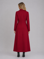 Women’s Double Breasted Long Coat – Tailored Maxi Overcoat