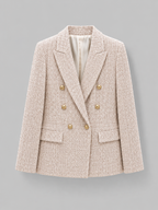 Women's Double Breasted Tweed Blazer – Tailored Smart Jacket