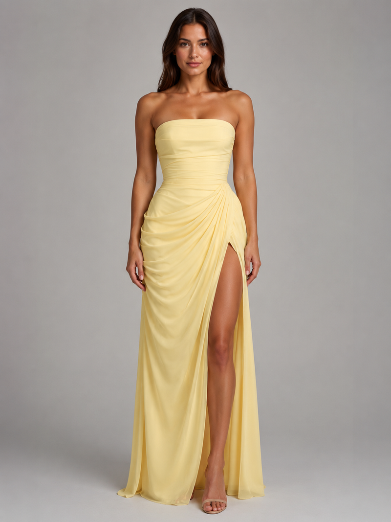 Women’s Draped Corset Maxi Dress – Sculpted Fit