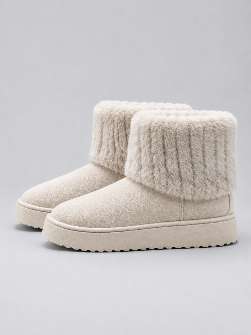 Women’s Faux Fur Ankle Boots – Warm Fleece Lined Winter Shoes