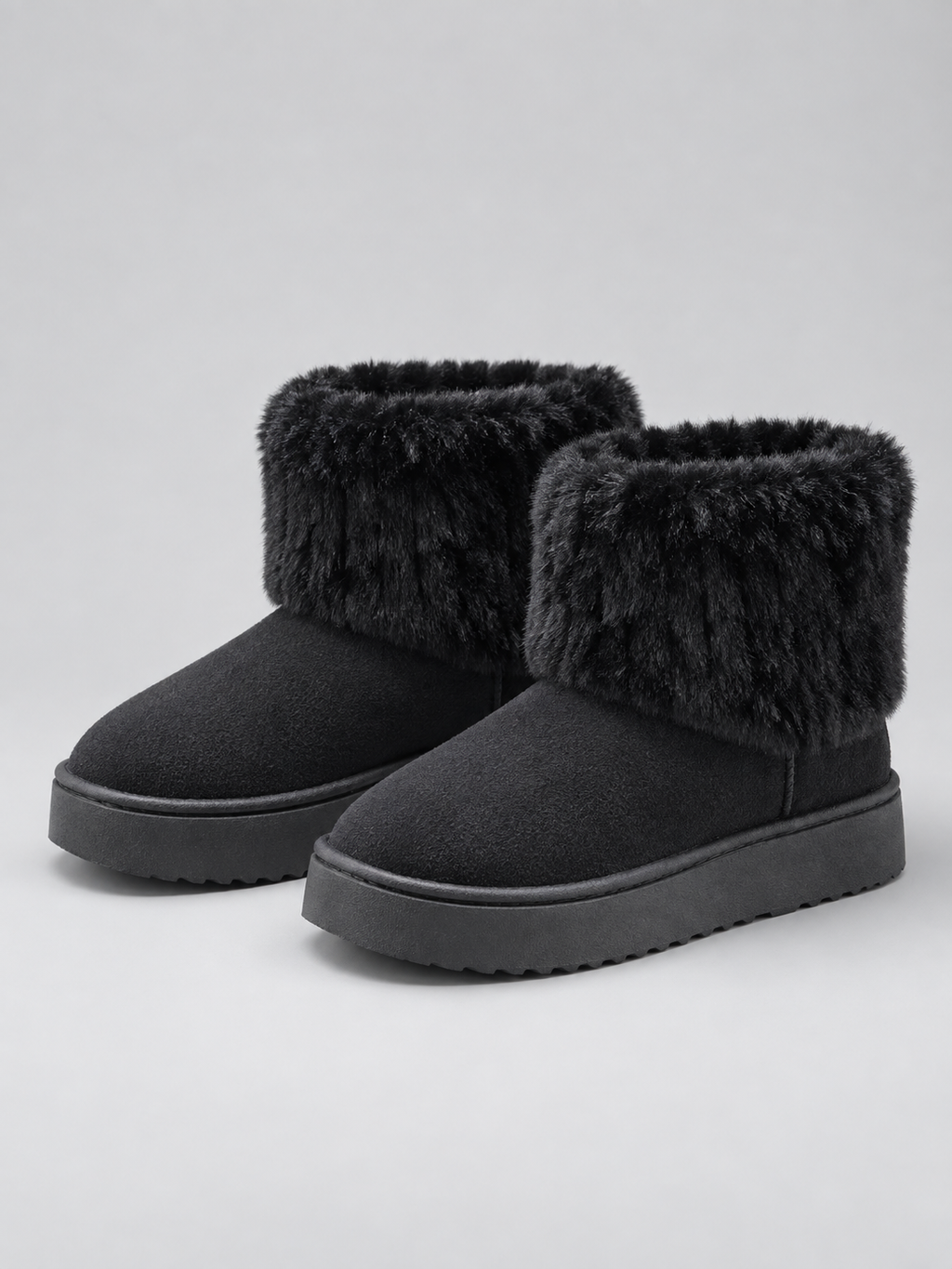 Women’s Faux Fur Ankle Boots – Warm Fleece Lined Winter Shoes