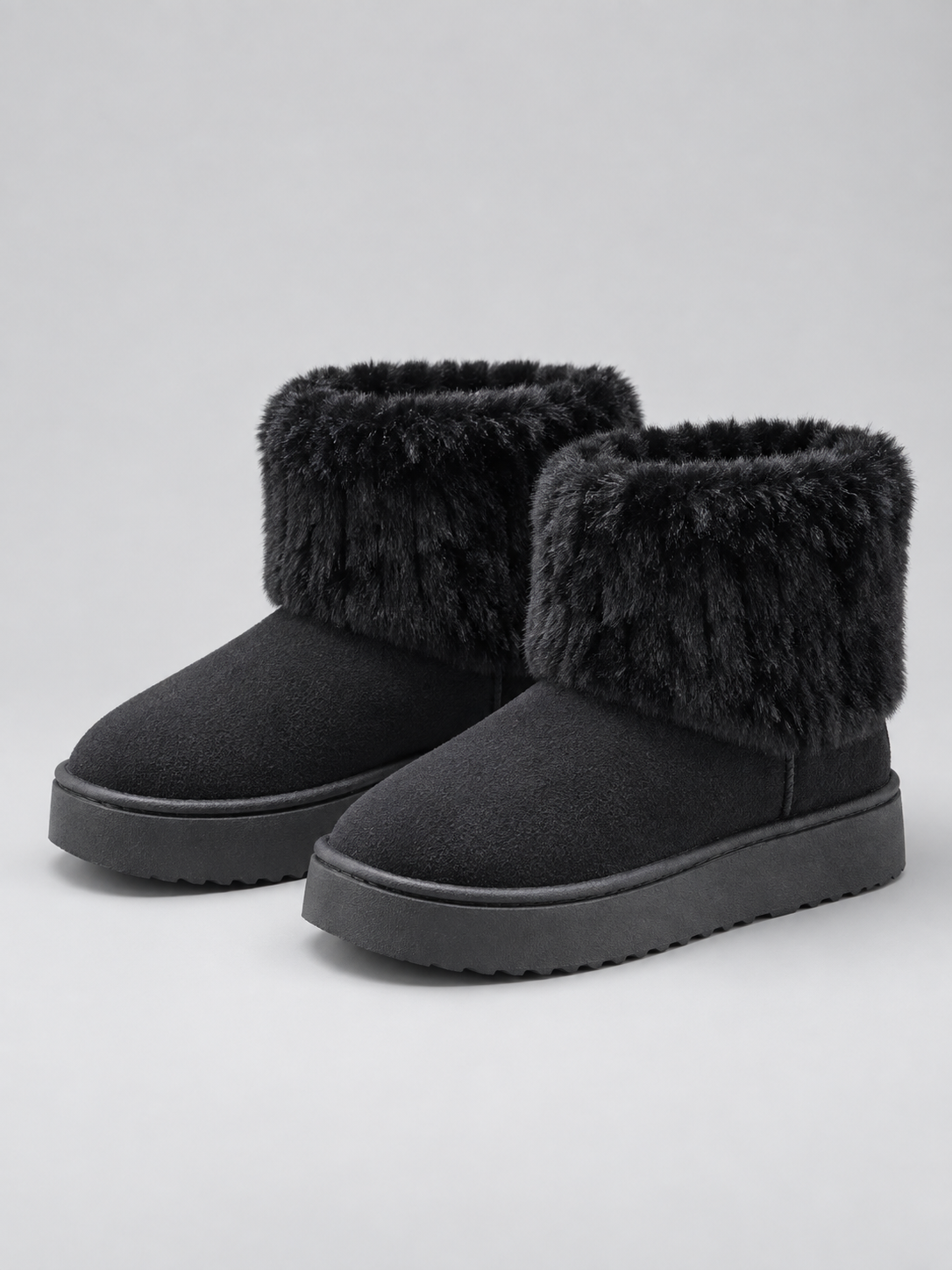 Women’s Faux Fur Ankle Boots – Warm Fleece Lined Winter Shoes