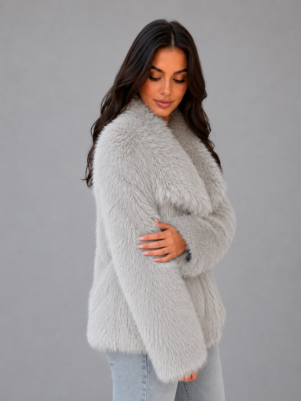 Women's Faux Fur Jacket – Elegant Soft Coat