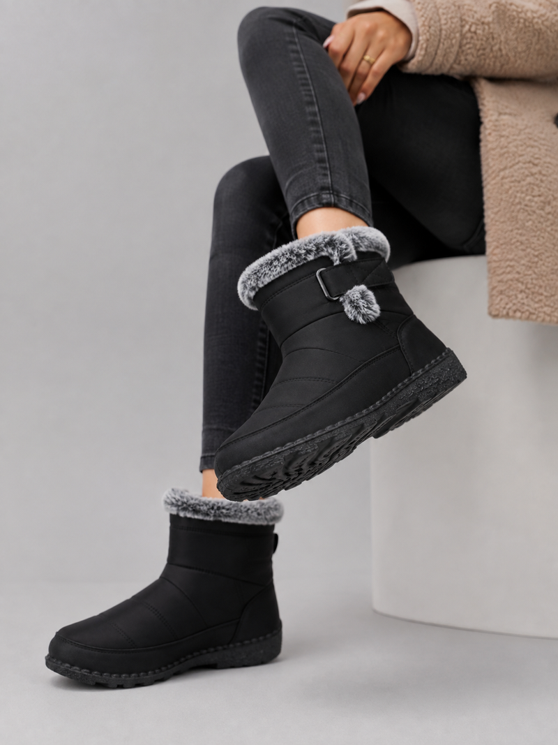 Women’s Faux Fur Lined Snow Boots – Warm Winter Ankle Boots