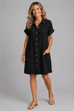 Women's Flattering Shirt Dress – Relaxed Button-Down Fit