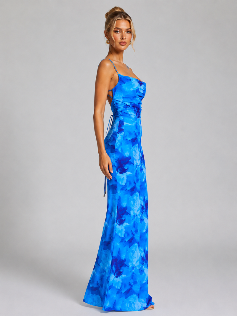 Women's Floral Bodycon Maxi Dress – Sculpted Elegant Silhouette – Montleigh