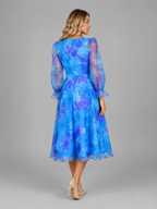 Women's Floral Chiffon Midi Dress – Summer Occasion Style