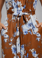 Women's Floral Halter Neck Wide Leg Jumpsuit – Tie Waist Style