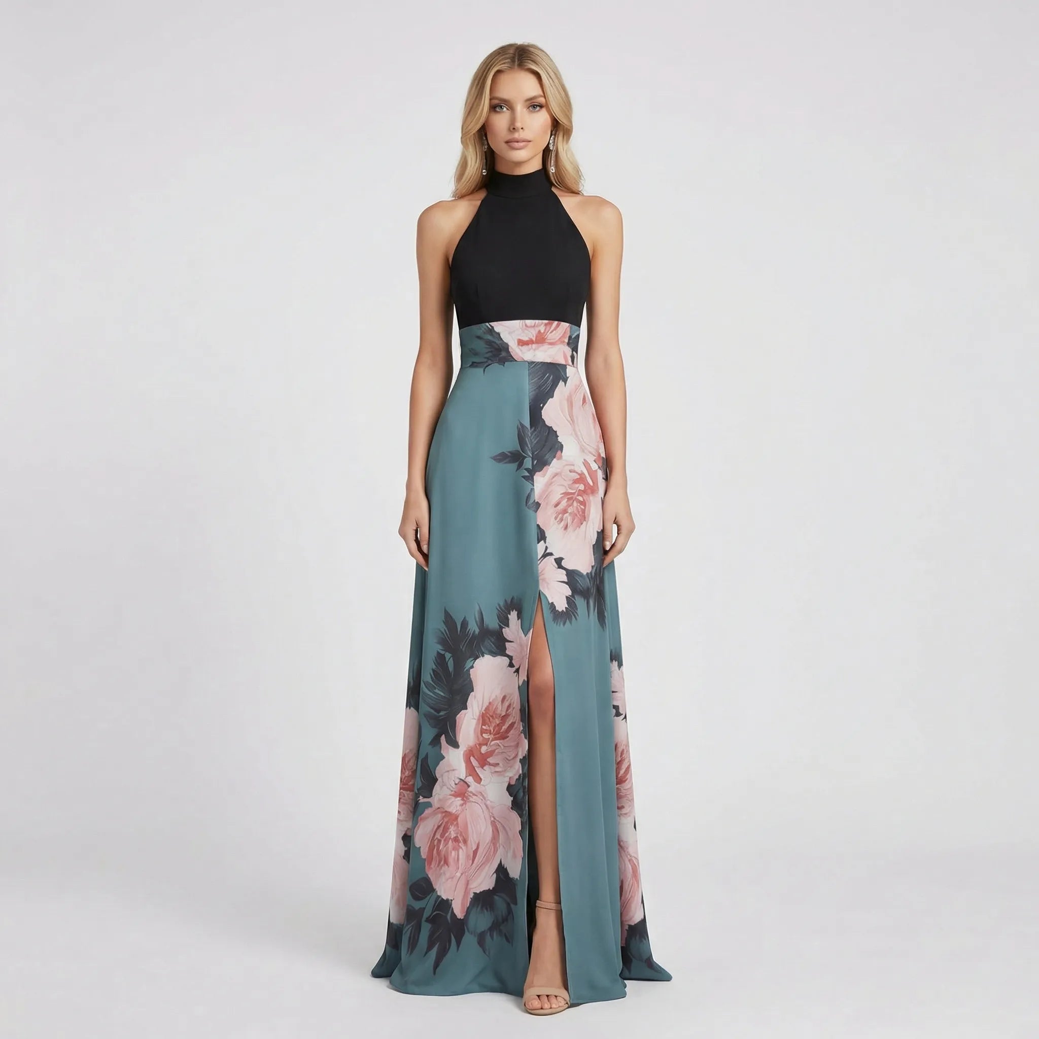 Montleigh | Women's Floral Maxi Dress – Sleeveless Silhouette