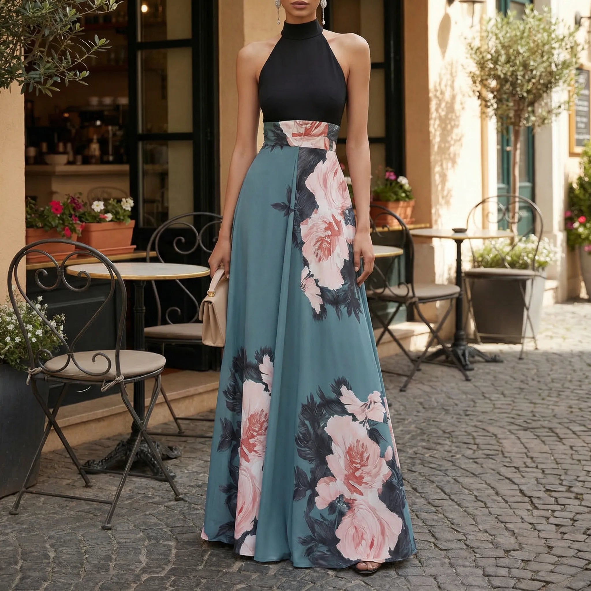 Montleigh | Women's Floral Maxi Dress – Sleeveless Silhouette