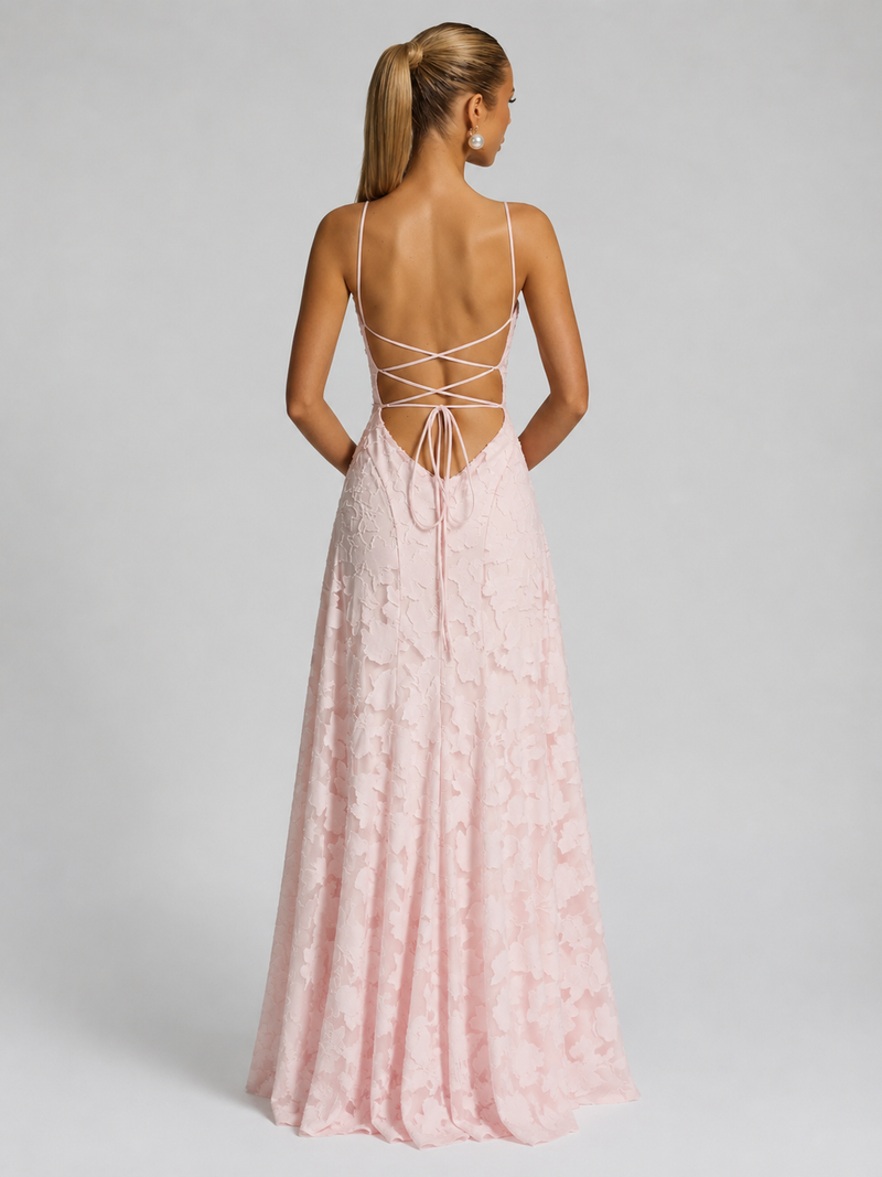Women’s Floral Maxi Dress – Sculpted Silhouette