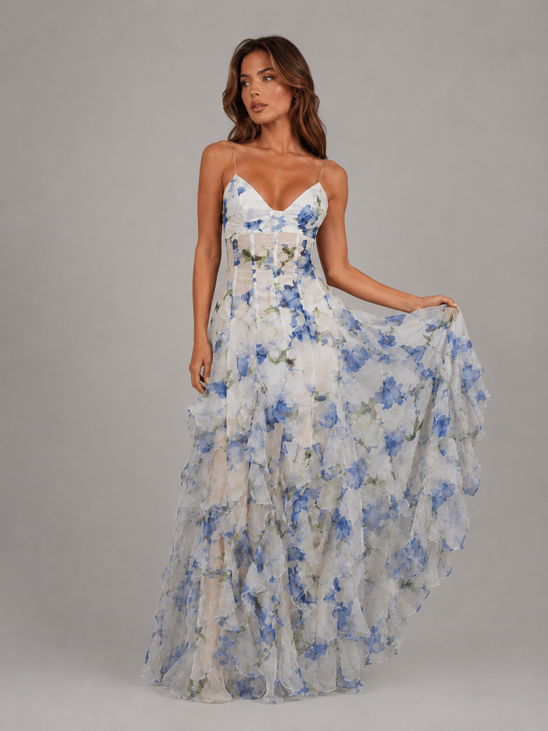 summer ruffle maxi dress Just Perfect Tiered Ruffle Maxi Dress Oat