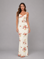 Women's Floral Satin Feel Maxi Dress – Elegant Occasion Style