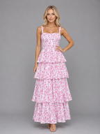 Women's Floral Tiered Maxi Dress – Summer Occassion Style