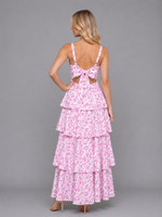Women's Floral Tiered Maxi Dress – Summer Occassion Style