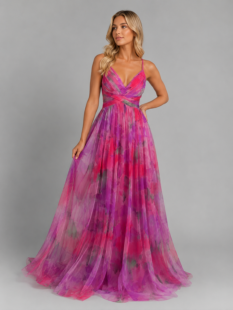 flowing maxi dress Waves Maxi M / Blue